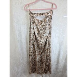 Canvas Apparel The Shiloh Skirt 1X‎ Snakeskin Print Midi Wrap Buckle Detail NWT